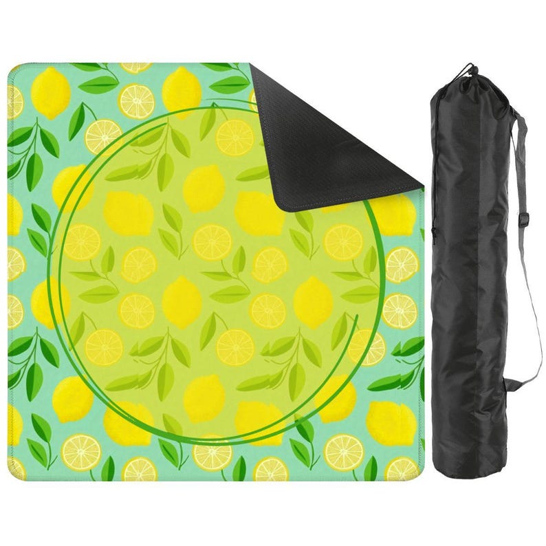 Tapis de mahjong citrons sur vert menthe image 2
