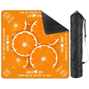 Oranges Mahjong Table Mat, Custom Game Night Accessory, Mahjongg Mat with Storage Bag, Custom Tile Game Gift for Players or Hosts Bild 1