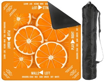 Oranges Mahjong Table Mat, Custom Game Night Accessory,  Mahjongg Mat with Storage Bag, Custom Tile Game Gift for Players or Hosts