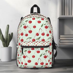 Sac à dos cerise, cartable cerises, sac à dos de voyage léger, fourre-tout de tous les jours cerise sucrée, joli sac à dos personnalisé, cadeau de rentrée
