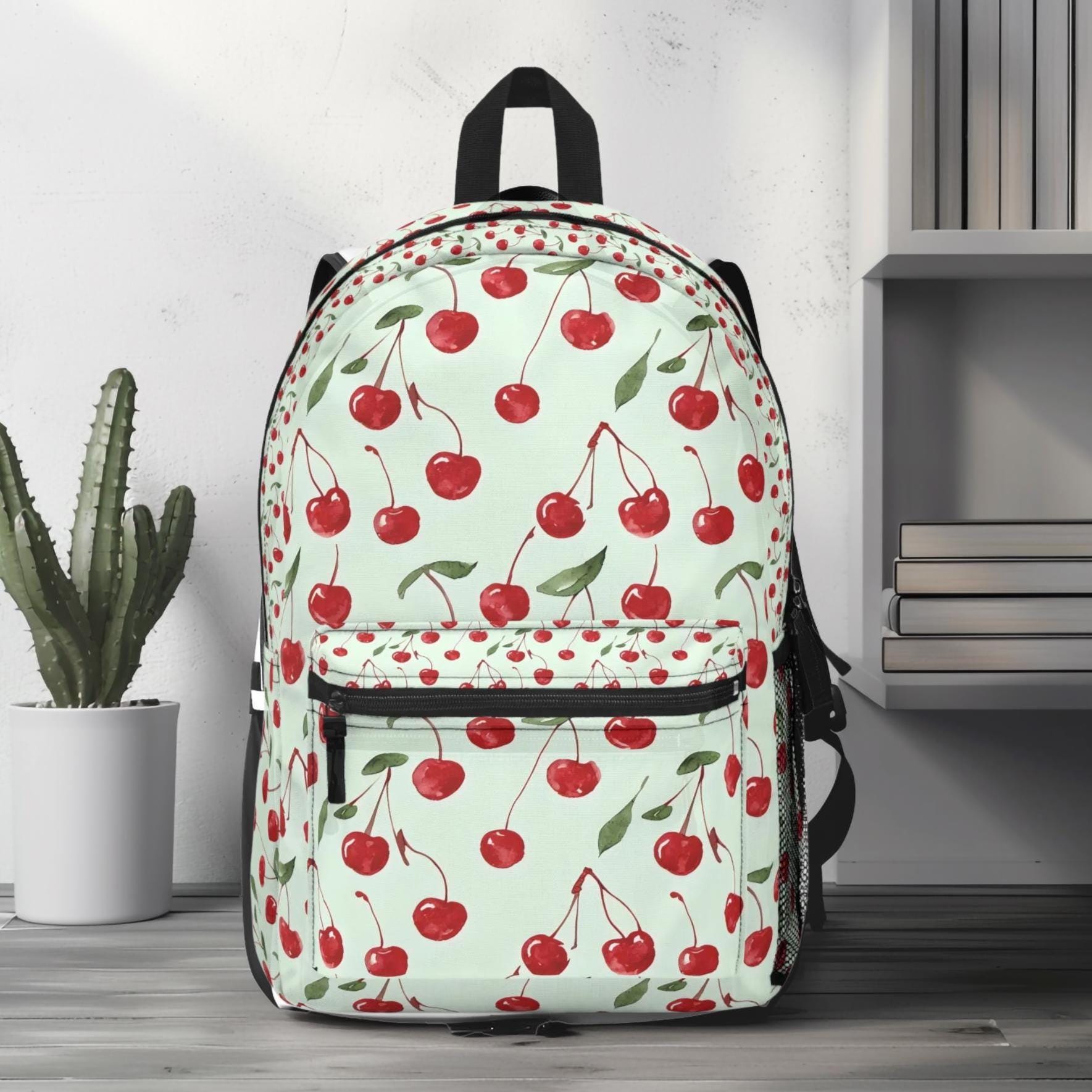 Waterproof,Lightweight,Portable Cherry Print Functional Backpack With Bag Charm Kids main image 3