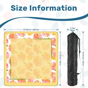 Sunshine Flowers Mahjong Table Mat, Custom Game Night Accessory, Mahjongg Mat with Storage Bag, Custom Tile Game Gift for Players or Hosts image 4