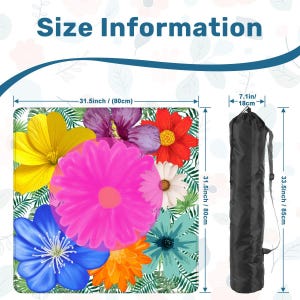 Bright Tropical Flowers Mahjong Table Mat, Custom Game Night Accessory, Mahjongg Mat with Storage Bag, Custom Tile Game Gift for Players image 4