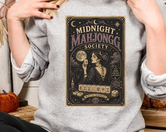 Sudadera de Halloween con temática de Mahjong, suéter de estilo Tarot con temática de brujas para la temporada de Halloween, regalo de Mahjong para jugadores, anfitriones y profesores.
