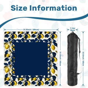 Lemons with Navy Mahjong Table Mat, Custom Game Night Accessory, Mahjongg Mat with Storage Bag, Custom Tile Game Gift for Players or Hosts image 5