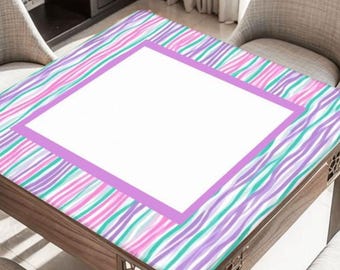 Wavy Lines Mahjong Table Mat, Custom Game Night Accessory,  Mahjongg Mat with Storage Bag, Custom Tile Game Gift for Players or Hosts