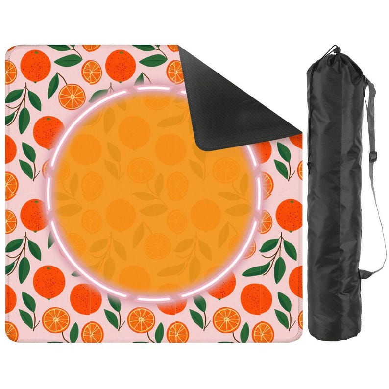 Oranges with Leaves Mahjong Table Mat, Custom Game Night Accessory, Mahjongg Mat with Storage Bag, Custom Tile Game Gift for Players image 3