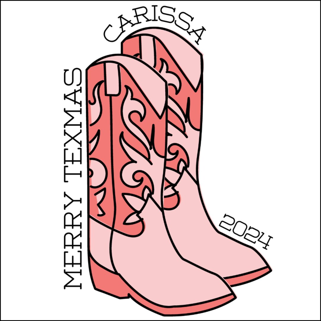Cowgirl Boots Personalized Die Cut Acrylic Ornament, Christmas Ornament