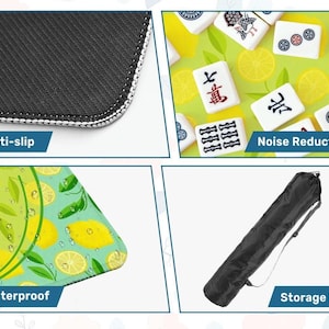 Tapis de mahjong citrons sur vert menthe image 7