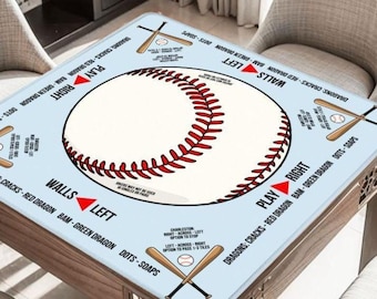 Baseball Lovers Mahjong Table Mat, Custom Game Night Accessory,  Mahjongg Mat with Storage Bag, Custom Tile Game Gift for Players or Hosts
