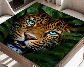 Jungle Leopard Mahjong Table Mat, Custom Game Night Accessory,  Mahjongg Mat with Storage Bag, Custom Tile Game Gift for Players or Hosts