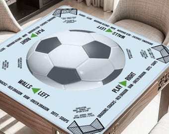 Soccer Lovers Mahjong Table Mat, Custom Game Night Accessory,  Mahjongg Mat with Storage Bag, Custom Tile Game Gift for Players or Hosts