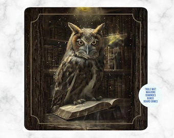 Gothic Owl Mahjong Table Mat, Custom Game Night Accessory,  Mahjongg Mat with Storage Bag, Custom Tile Game Gift for Players or Hosts
