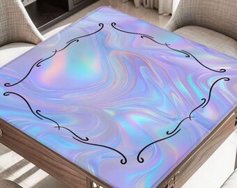 Iridescent Swirl Mahjong Table Mat, Custom Game Night Accessory,  Mahjongg Pad with Storage Bag, Custom Tile Game Gift for Players or Hosts