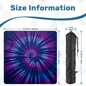 Purple Tye Dye Mahjong Table Mat, Custom Game Night Accessory, Mahjongg Mat with Storage Bag, Custom Tile Game Gift for Players or Hosts image 5