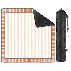 Simply Stripes Neutral Tan Mahjong Table Mat, Custom Game Night Accessory, Mahjongg Mat with Storage Bag, Custom Tile Game Gift immagine 3