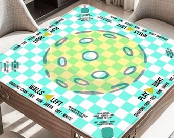 Pickleball Checkerboard Mahjong Table Mat, Custom Game Night Accessory,  Mahjongg Mat with Storage Bag, Custom Tile Game Gift for Players