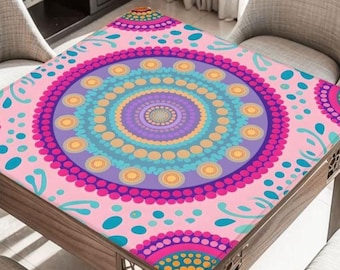 Bright Boho Mahjong Table Mat, Custom Game Night Accessory,  Mahjongg Mat with Storage Bag, Custom Tile Game Gift for Players or Hosts