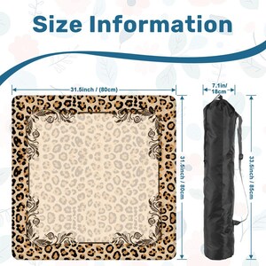 Leopard Print Mahjong Table Mat, Custom Game Night Accessory, Mahjongg Mat with Storage Bag, Custom Tile Game Gift for Players or Hosts imagem 4