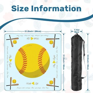 Softball Mahjong Table Mat, Custom Game Night Accessory, Mahjongg Mat with Storage Bag, Custom Tile Game Gift for Players or Hosts image 4