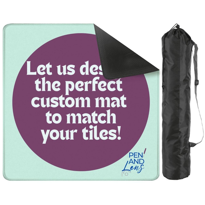 Customize a 31.5” Square Mahjong Mat to Match Your Tile Set, Customizable Mah Jongg Mat with Bag, Gift for Mahjong Players Hosts image 1