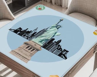 New York City Mahjong Mat, Custom Game Night Accessory, Mahjongg Mat with Storage Bag, Custom Tile Game Gift for Players or Hosts