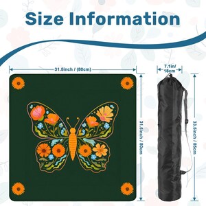 Tapete de mesa de Mahjong con diseño de mariposa boho, accesorio personalizado para noches de juegos, tapete de Mahjong con bolsa de almacenamiento, regalo personalizado para jugadores o anfitriones. imagen 5