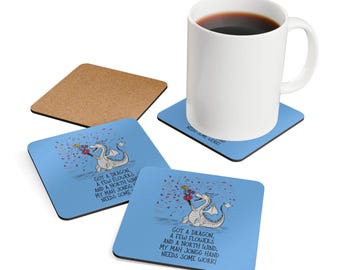 Ensemble de 4 sous-verres personnalisés Dragon Flowers Wind Mahjong, cadeau pour joueur de Mah-jong ou hôte, cadeau de soirée jeux, sous-verre réutilisable