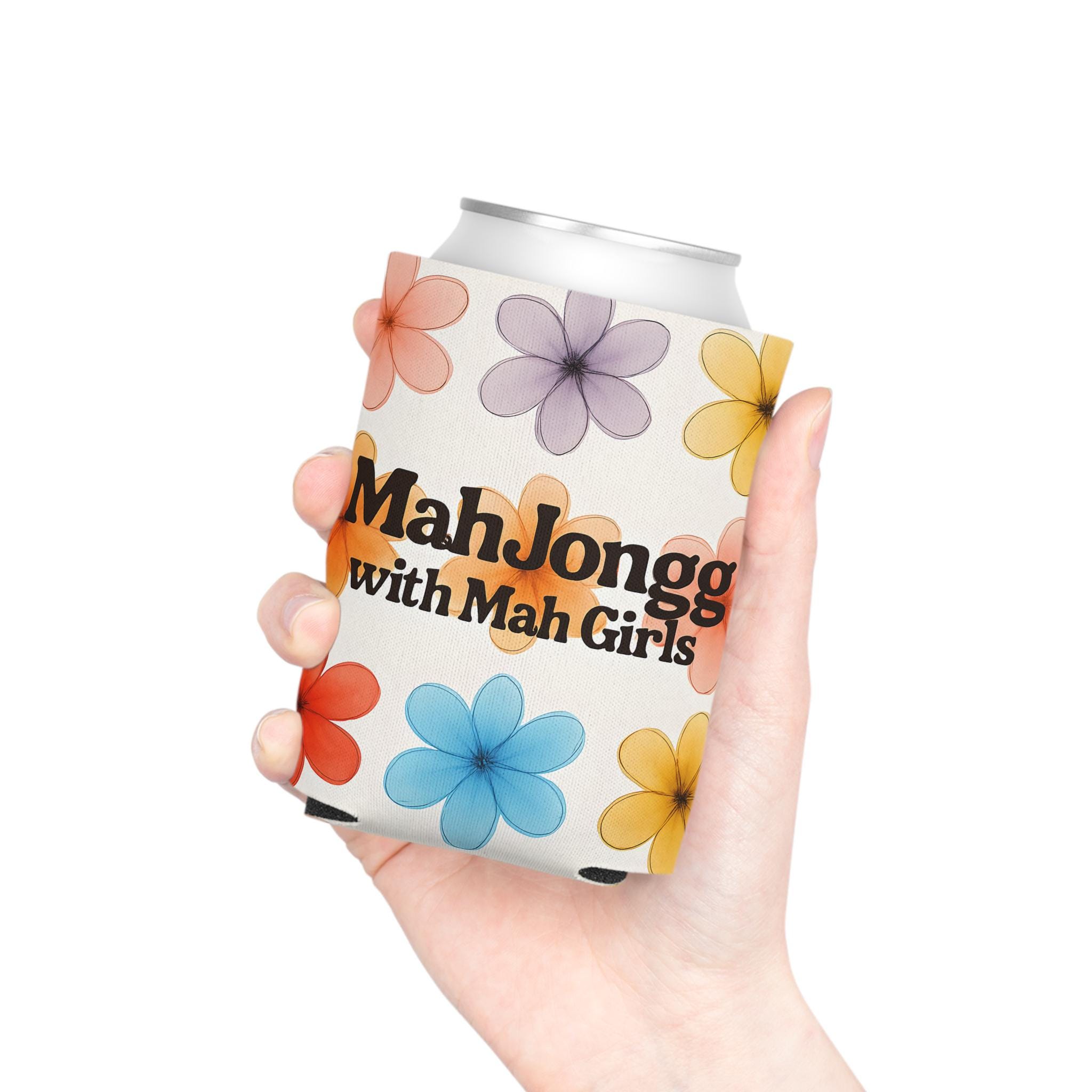 Mahj Fo Shizzle Mahj Day Can Cooler Sleeve - Aqua Mahj Hostess Gift, Pool Party Koozie, Bulk Purchase Discount