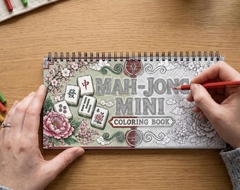 Mini livre de coloriage de mahjong, anti-stress et anti-ennui pour les déplacements, décoration de bureau, cadeau d'hôte de mahjong