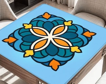 Blue Orange Mandala Mahjong Table Mat, Custom Game Night Accessory,  Mahjongg Mat with Storage Bag, Custom Tile Game Gift for Players