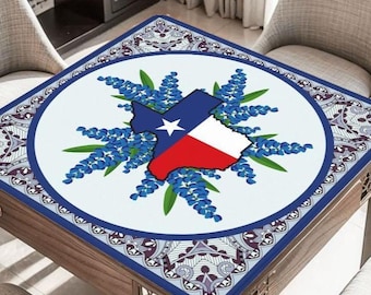 Texas Bluebonnets Mahjong Table Mat, Custom Game Night Accessory,  Mahjongg Mat with Storage Bag, Custom Tile Game Gift for Players or Hosts