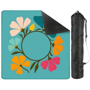 Boho Flower Crown Mahjong Mat, Custom Name Tile Game Table Pad, Mah Jongg Players or Host Gift Idea, Tournament Prizes, Bulk Orders Welcome image 2