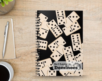 Domino Players Scorebook, Custom Name Dominoes Log, Ruled  Line Gift Notebook for Dominoes Fans