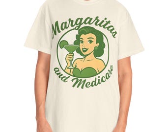 Funny 65th Birthday Tshirt, Margaritas and Medi-care Design Comfort Colors Tee, Humorous Aging T-shirt, Fun  Gift for 65th Birthday Party