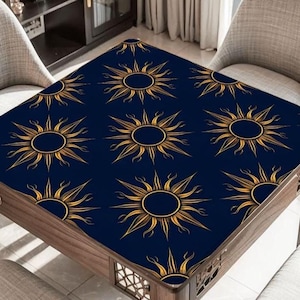 Sunburst Design Mahjong Mat, Custom Name Tile Game Table Pad, Mah Jongg Players or Host Gift Idea, Tournament Prizes, Bulk Orders Welcome