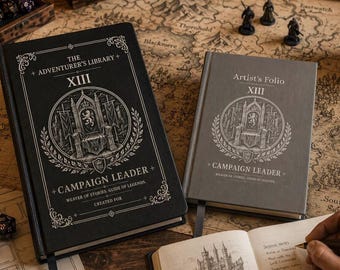 Engraved Leather Journal, Fantasy RPG Campaign Planner, Character Notebook, World Building Gift, Engraved Vegan Leather Adventure Log