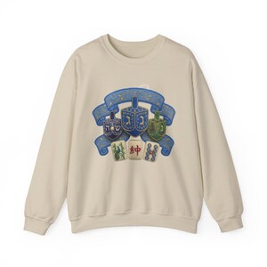 Mahjong Hanukkah Sweatshirt, Faux Applique Holiday Season Sweater, Mahjongg Gift for Players Hosts Teachers image 5