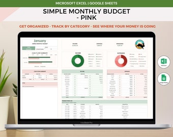 Einfaches Monatsbudget, einfacher Haushaltsplaner, Excel, Google Sheets, anpassbare Budgetierung, Familienausgabenmanagement, kostenloses finanzielles eBook