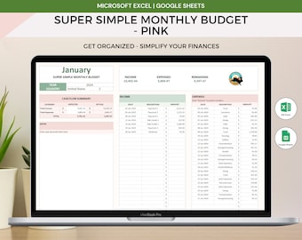 Super einfaches monatliches Budget, einfacher Buchhaltungsplaner, einfaches Buch