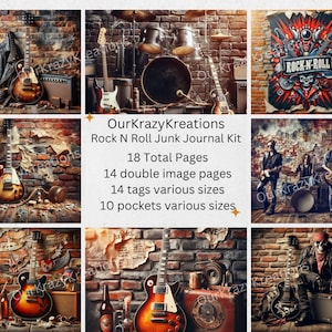 Kit de journal Rock N Roll Junk, Kit de journal Rock On Junk