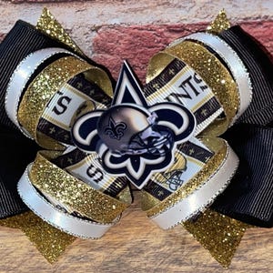 Handmade New Orleans Saints Hair Bow