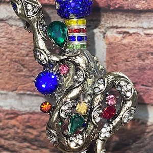 MOOIE BLING-PEN!!! Blingy met strass ingelegde slang dubbelzijdige handgemaakte pen!!!