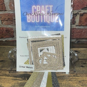 NIEUW!!! Set van 35 GLITTER METALEN voorgesneden gestanste vierkante frames - gemaakt van 65 lb karton