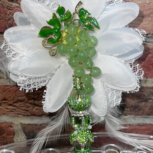 MOOIE BLING-PEN!!! Blingy druiven en bloem dubbelzijdige handgemaakte pen!!!