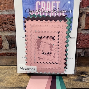 25 -NOUVEAUTÉ !!! MACARONS - Timbres-poste prédécoupés avec cadres rectangulaires - Fabriqué à partir de papier cartonné de 65 lb