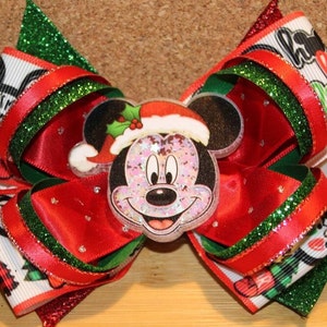 Handmade Glittery Christmas Shaker Hair Bow