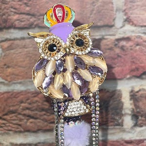 MOOIE BLING-PEN!!! Blingy strass uil dubbelzijdig handgemaakte pen!!!