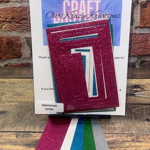 40 - NUOVO!!! GLAMOROUS GLITTER - Cornici rettangolari pretagliate e fustellate - Realizzate in cartoncino da 65 libbre