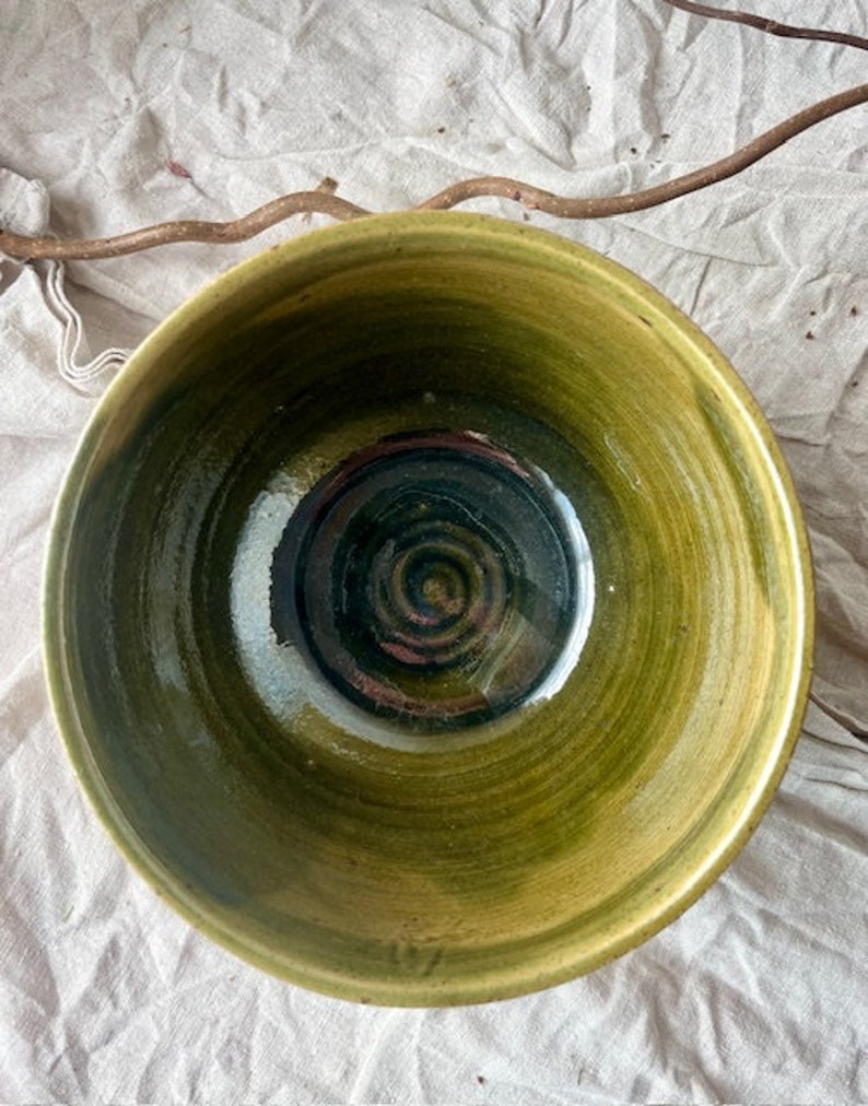 Pine green ceramic bowl Decorative bowl Handmade pottery One of a kind image 4